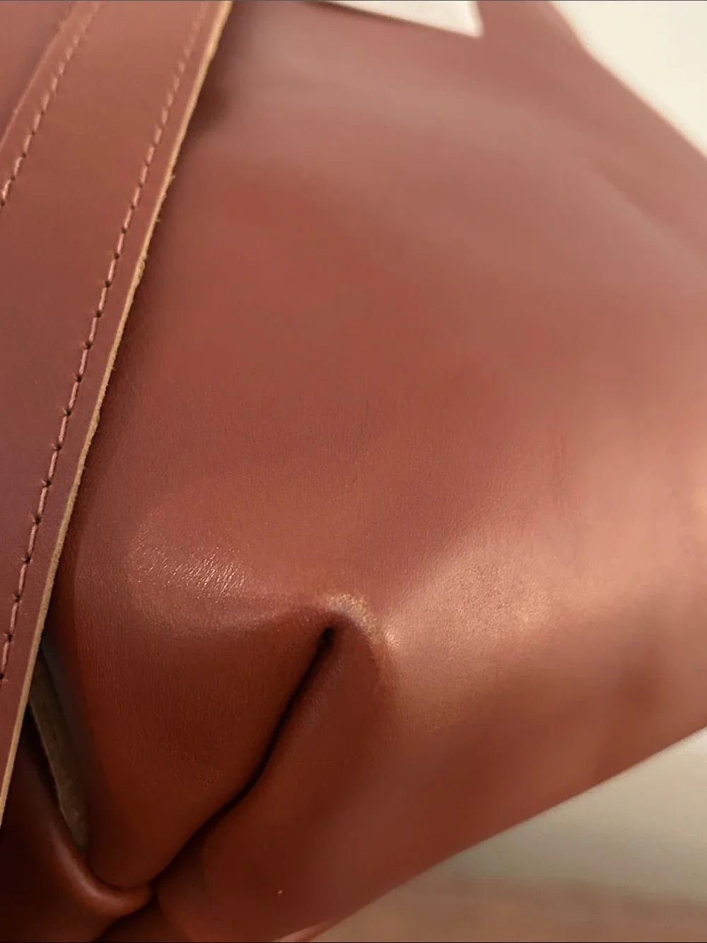 Portland Leather Brown Leather Backpack with Gold Zipper